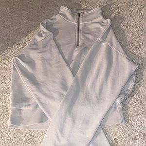 crème colored half zip jacket